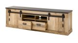 TV-Lowboard Stove in Used Wood hell und anthrazit TV Unterteil in Komforth�he 201 x 61 cm