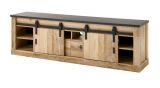 TV-Lowboard Stove in Used Wood hell und anthrazit TV Unterteil in Komforth�he 201 x 61 cm
