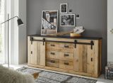 Sideboard Stove in Used Wood hell und anthrazit Kommode 201 x 91 cm