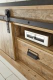 Wohnwand Stove in Used Wood hell und anthrazit Wohnkombination 3-teilig 314 x 180 cm