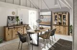 Esszimmer Set Stove in Used Wood hell und anthrazit Speisezimmer 3-teilig mit Buffetschrank, Esstisch und Sideboard