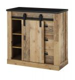 Kommode Stove in Used Wood hell und anthrazit Flurkommode 93 x 91 cm
