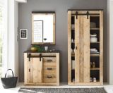 Flurschrank Stove in Used Wood hell und anthrazit Schuhschrank 93 x 201 cm Mehrzweckschrank