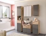 Badezimmer Spiegelschrank Tomaso in Nox Eiche Badschrank 3-t�rig 60 x 77 cm, Soft-Close