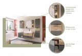Badezimmer H�ngeschrank Tomaso in Nox Eiche und Basalt grau Badschrank 37 x 77 cm, Soft-Close