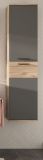 Badezimmer Hochschrank Tomaso in Nox Eiche und Basalt grau Badschrank 37 x 152 cm, Soft-Close