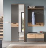 Garderobenschrank Tomaso in Nox Eiche und Basalt grau Garderobe oder gro�er Schuhschrank 70 x 200 cm