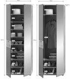Garderobenschrank Tomaso in Nox Eiche und Basalt grau Garderobe oder gro�er Schuhschrank 70 x 200 cm