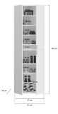 Garderobenschrank SystemX in wei� Hochglanz Schuhschrank 61 x 193 cm