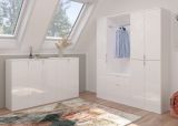 Kommode SystemX in wei� Hochglanz Mehrzweckschrank 30 x 99 cm