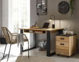 Schreibtisch Stove in Used Wood hell und anthrazit Laptoptisch f�r Homeoffice und B�ro 125 x 60 cm