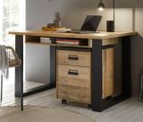 Rollcontainer Stove in Used Wood und anthrazit Schreibtisch Container 47 x 60 cm