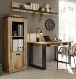 Aktenregal Stove in Used Wood hell und anthrazit B�ro Regalschrank 51 x 146 cm