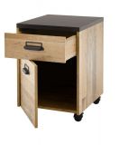 Schreibtisch Set mit Rollcontainer Stove in Used Wood hell und anthrazit