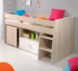 Parisot Kinder- und Jugendzimmer Charly5 in Akazie und wei� Set inklusive Kleiderschrank und Hochbett mit Schreibtisch