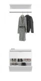 Garderobe Set 3-teilig SystemX in wei� Hochglanz Kommode und Kleiderstange 61 cm