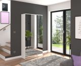 Garderobenschrank mit Spiegel SystemX in wei� Mehrzweckschrank mit Spiegelt�ren 91 x 193 cm