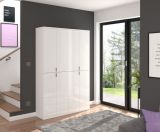 Kleiderschrank SystemX in wei� Hochglanz Mehrzweckschrank 122 x 193 cm