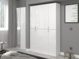 Garderobenschrank mit Spiegel SystemX in wei� Hochglanz Schuhschrank mit Spiegelt�r 60 x 193 cm