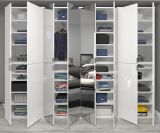 Kleiderschrank mit Spiegel SystemX in wei� Hochglanz Mehrzweckschrank mit Spiegelt�r 244 x 193 cm