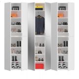 Garderobe mit Spiegel SystemX in wei� Hochglanz Mehrzweckschrank 183 x 193 cm