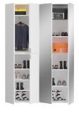 Garderobe mit Spiegel SystemX in wei� Hochglanz Garderobenschrank mit Spiegelt�r 243 x 193 cm