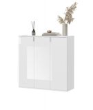 Kommode SystemX in wei� Hochglanz Sideboard Mehrzweckschrank 91 x 99 cm