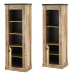 Badezimmer Regal Stove in Used Wood hell und anthrazit Midischrank 51 x 146 cm