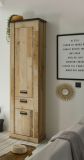Badm�bel Set Stove in Used Wood hell und anthrazit Doppelwaschtisch MIT Waschbecken und LED Spiegellampe