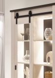 Buffetschrank Stove in wei� Pinie und anthrazit Landhaus Vitrinenschrank 133 x 201 cm