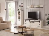 TV-Lowboard Stove in wei� Pinie und anthrazit Landhaus TV Unterteil in Komforth�he 162 x 61 cm