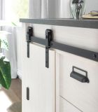 Kommode Stove in wei� Pinie und anthrazit Landhaus Sideboard 93 x 91 cm