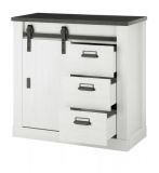 Kommode Stove in wei� Pinie und anthrazit Landhaus Sideboard 93 x 91 cm