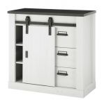 Wohnwand Stove in wei� Pinie und anthrazit Landhaus Wohnkombination 4-teilig 388 x 201 cm
