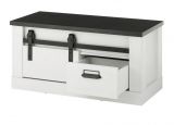 Garderobe Sitzbank Stove in wei� Pinie und anthrazit Landhaus Garderobenbank 93 x 46 cm