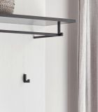 Garderobenpaneel Stove in wei� Pinie und anthrazit Landhaus Wandgarderobe 92 x 100 cm