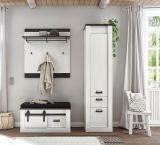 Garderobe Set 4-teilig Stove in wei� Pinie und anthrazit Landhaus Garderobenkombination 164 x 201 cm
