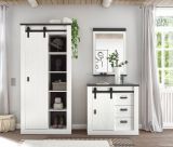 Garderobe Set 3-teilig Stove in wei� Pinie und anthrazit Landhaus Garderobenkombination 206 x 201 cm