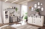 Schreibtisch Stove in wei� Pinie und anthrazit Landhaus Laptoptisch f�r Homeoffice und B�ro 125 x 60 cm
