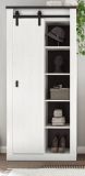 Aktenschrank Stove in wei� Pinie und anthrazit Landhaus B�ro Regalschrank 93 x 201 cm