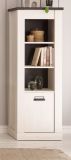 Aktenregal Stove in wei� Pinie und anthrazit Landhaus B�ro Regalschrank 51 x 146 cm