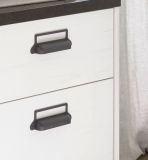 Schreibtisch Set mit Rollcontainer Stove in wei� Pinie und anthrazit Landhaus