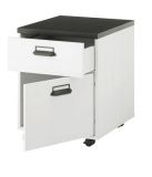 Schreibtisch Set mit Rollcontainer Stove in wei� Pinie und anthrazit Landhaus