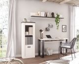 B�rom�bel Set Stove in wei� Pinie und anthrazit Landhaus mit Aktenregal und Wandregal