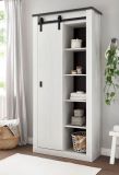 Badezimmer Hochschrank Stove in wei� Pinie und anthrazit Landhaus Badm�bel Regalschrank 93 x 201 cm