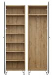 Garderobenschrank Blanshe in Filz grau und Eiche Navarra Garderobe oder gro�er Schuhschrank 60 x 200 cm