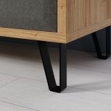 Garderobe Sitzbank Blanshe in Filz grau und Eiche Navarra Garderobenbank 79 x 51 cm
