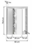 Badezimmer Spiegelschrank Shawn in Rauchsilber grau Badschrank 3-t�rig 60 x 79 cm