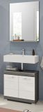 Badezimmer Spiegel Shawn in Rauchsilber grau Badspiegel mit Ablage 60 x 79 cm