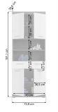 Badm�bel Set 4-teilig Shawn in wei� Hochglanz und Rauchsilber grau Badkombination 186 x 191 cm